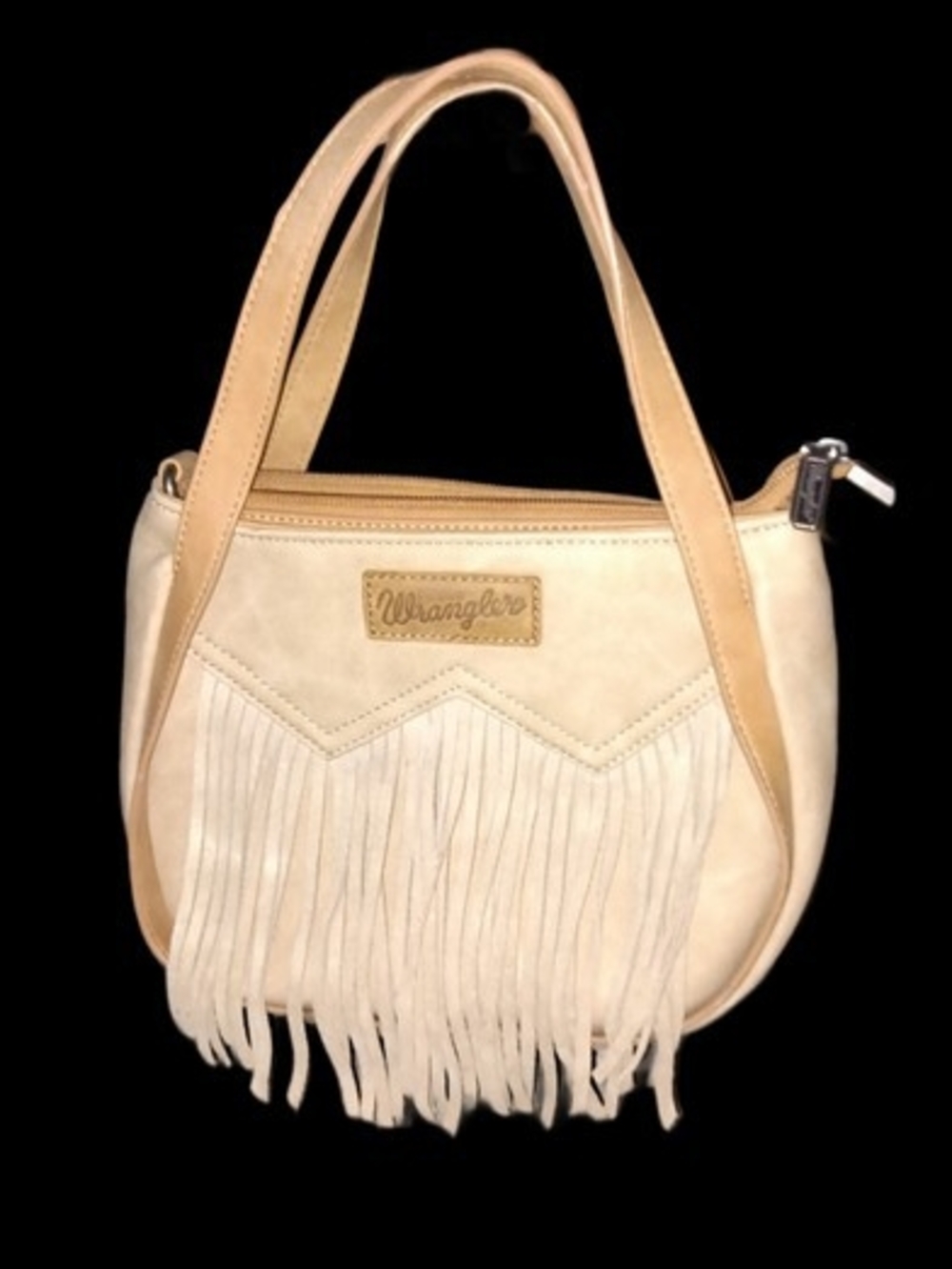 Wrangler Cream Fringe Shoulder Bag with Double Straps